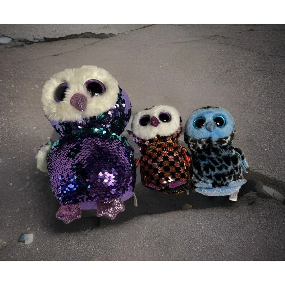 TY Flippables Sequin Plush - MOONLIGHT the Owl 9